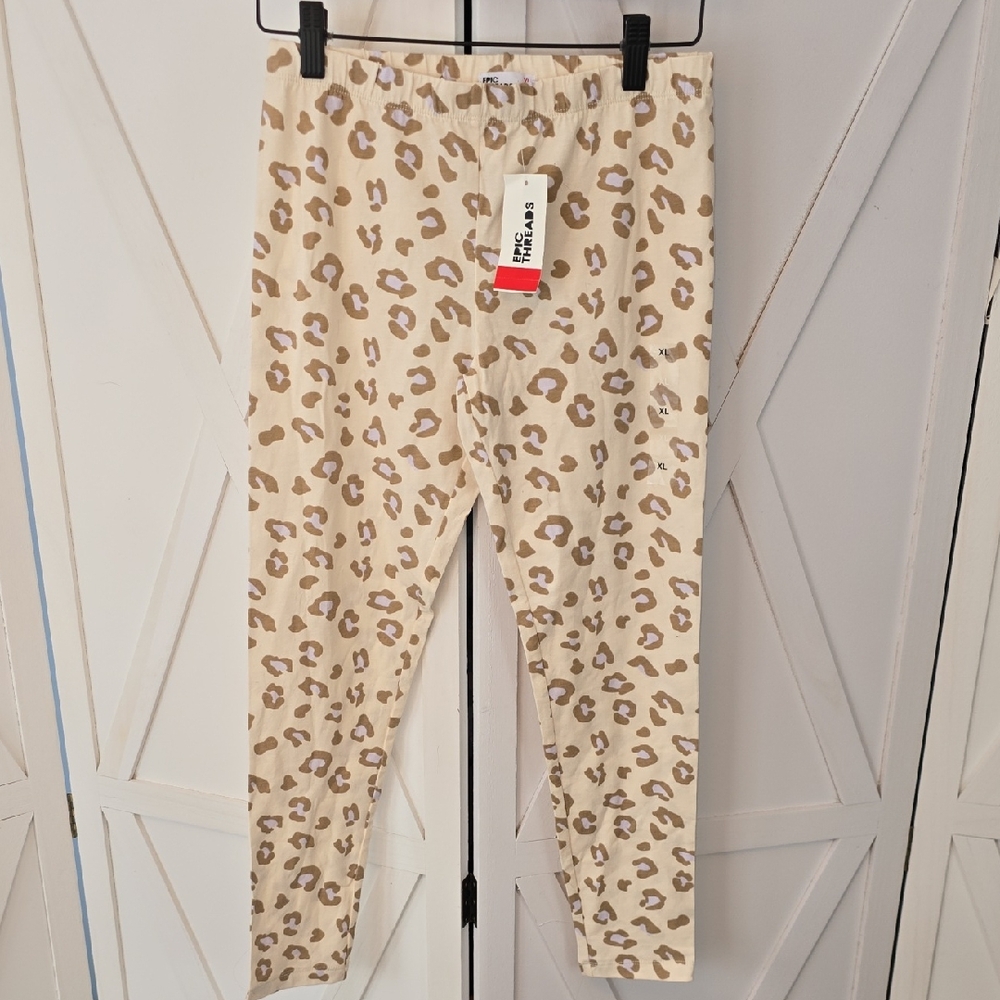 Epic Threads Tan and Brown Leopard Print Pants